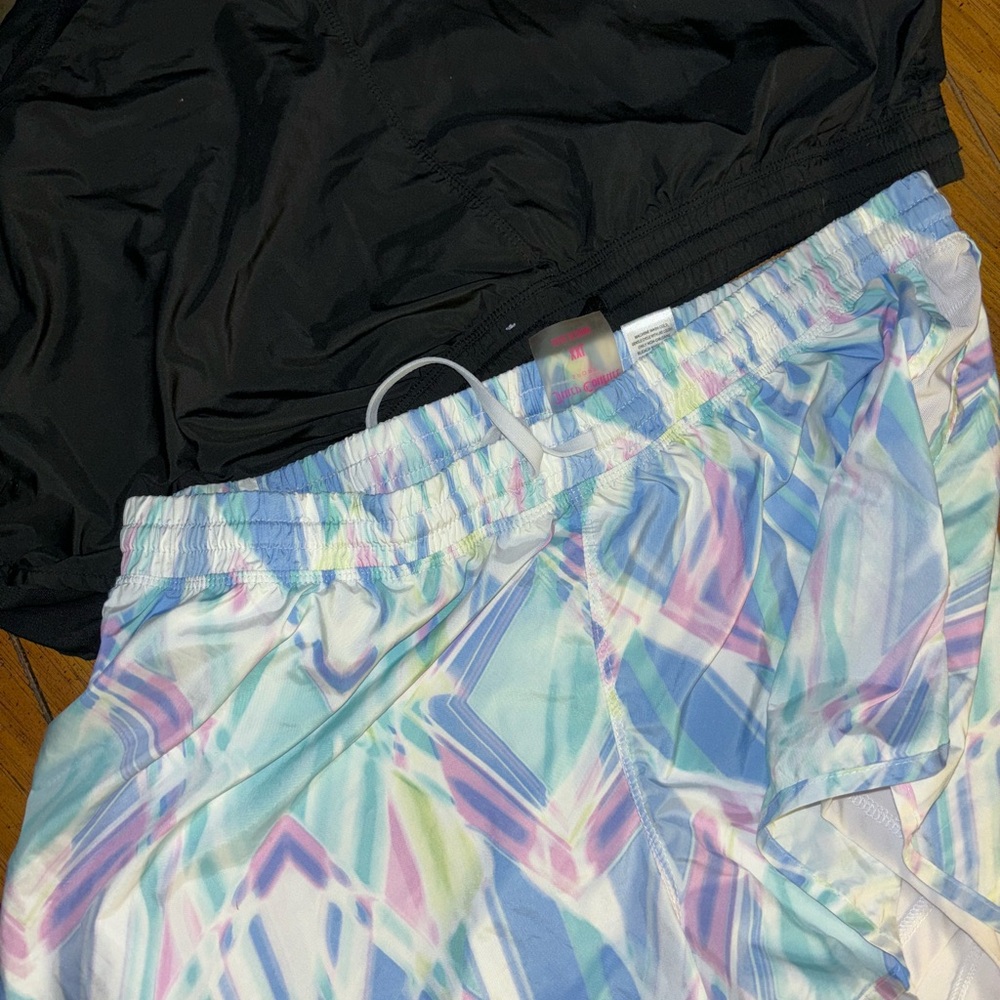 TWO PAIRS OF JUICY RUNNING SHORTS in XXL O